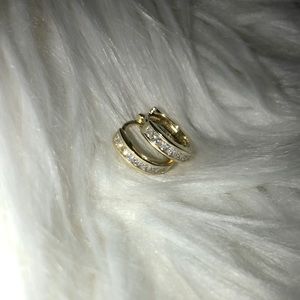 *FREE*Cubic Zirconia Cuff Earrings Huggie Stud